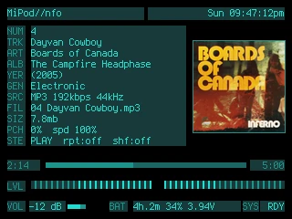 MiPod-nfo theme preview